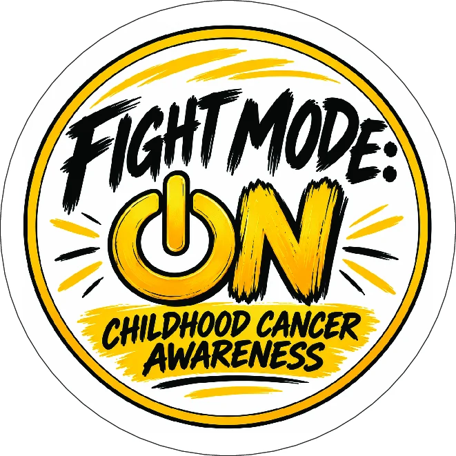 Fight Mode On childhood cancer awareness decal design