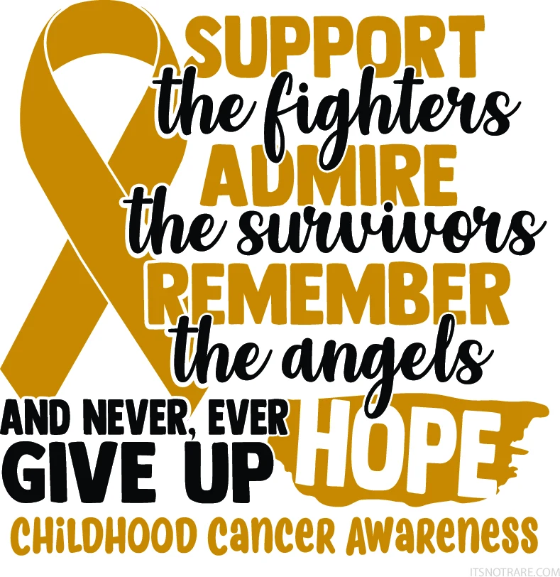 Support Admire Remember Hope childhood cancer decal design